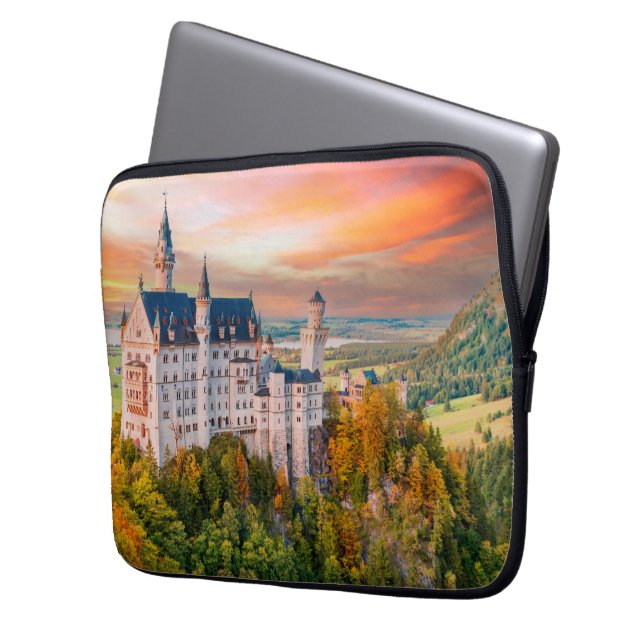 Neuschwanstein kasteel laptop sleeve (Voorkant Links)