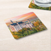 Neuschwanstein kasteel vierkante kartonnen onderzetter (Schuin)