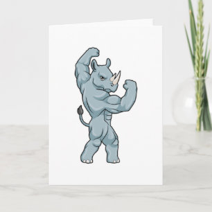 Neushoorn als bodybuilder extreem kaart