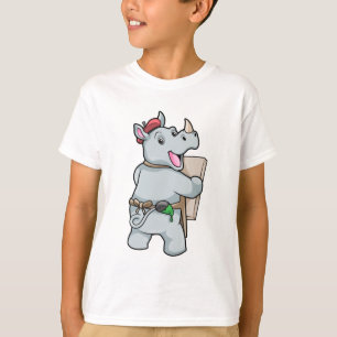 Neushoorn bij Schilderen met Kleuren T-shirt
