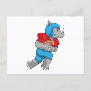 Neushoorn bij Voetbal Sporten Briefkaart