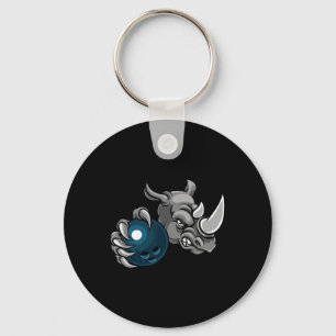 Neushoorn Cartoon Sport Neushoorns Team Mascotte H Sleutelhanger