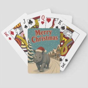 Neushoorn Dorpslaan Dier Kerstmis Pokerkaarten