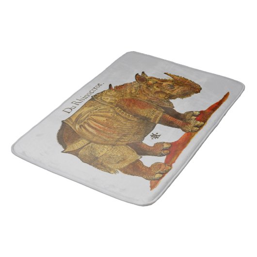  neushoorn Durer's Rhinoceros Antiek Badmat (Gekanteld)