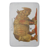  neushoorn Durer's Rhinoceros Antiek Badmat (Voorkant Verticaal)