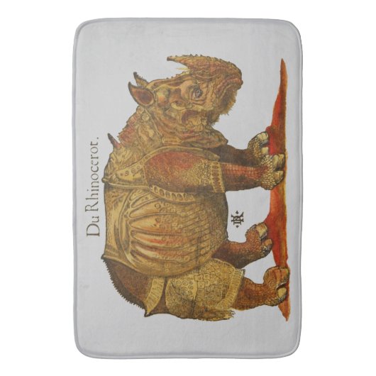  neushoorn Durer's Rhinoceros Antiek Badmat (Voorkant Verticaal)