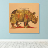  neushoorn Durer's Rhinoceros Antiek Canvas Afdruk (Insitu (Houten vloer))