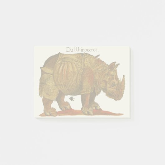  neushoorn Durer's Rhinoceros Antiek Post-it® Notes (Voorkant)