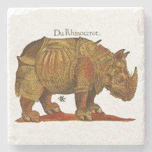 neushoorn Durer's Rhinoceros Antiek Stenen Onderzetter