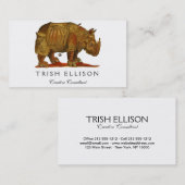  neushoorn Durer's Rhinoceros Antiek Visitekaartje (Voorkant / Achterkant)