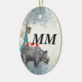  neushoorn keramisch ornament (Links)