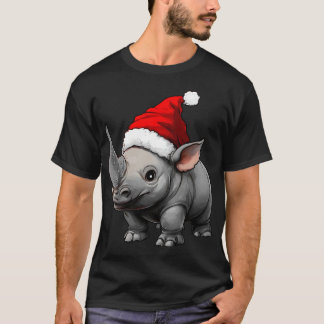 Neushoorn Kerstmis / Kerstman Neushoorn T-shirt