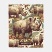  neushoorn naadloos fleece deken (Voorkant)