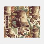  neushoorn naadloos fleece deken (Voorkant (Horizontaal))