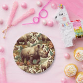  neushoorn naadloos papieren bordje (Feest)