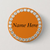  neushoorn oranje knop ronde button 5,7 cm (Voorkant)