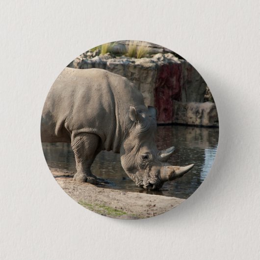 Neushoorn Ronde Button 5,7 Cm (Voorkant)