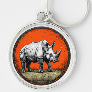 Neushoorn Sleutelhanger