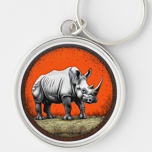 Neushoorn Sleutelhanger (Voorkant)