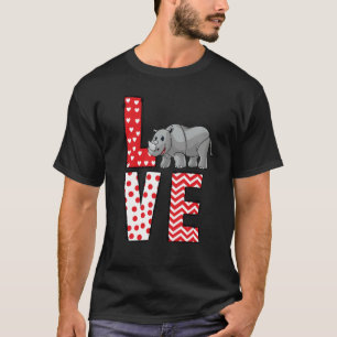 Neushoorn Valentijnsdag Liefde Valentijn Hartelijk T-shirt