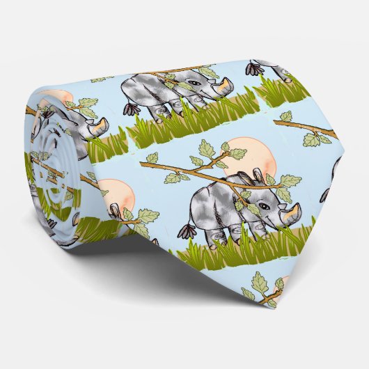 Neushoorn Verbergt zich Stropdas (Opgerold)