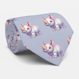 Neushoorns Rhinoceros Modern Kawaii Schattig Babys Stropdas