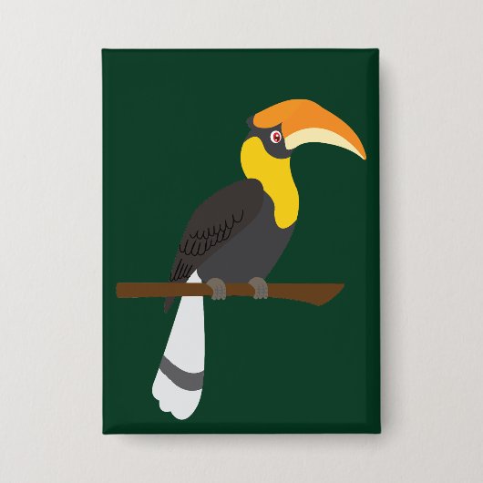 Neushoornvogel Button (Voorkant)