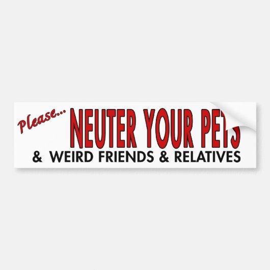 Neuter Bumpersticker (Voorkant)