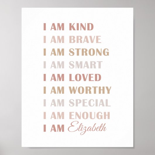 Neutraal aangepaste naam bevestiging Kinder Poster (Voorkant)