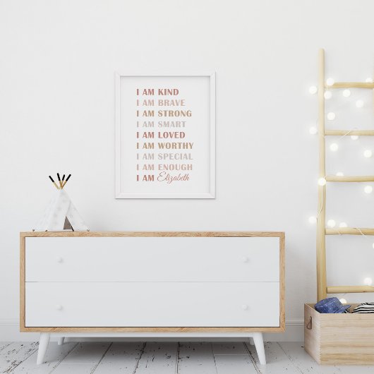 Neutraal aangepaste naam bevestiging Kinder Poster