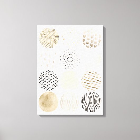 Neutraal Abstract cirkelpatroon Canvas Afdruk (Voorkant)