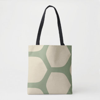 Neutraal Abstract Groen & Beige Minimaal Patroon Draagtas