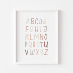 Neutraal alfabet ABC educatief poster