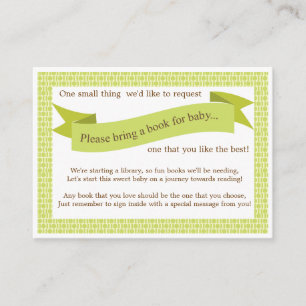 Neutraal Baby shower Boek Invoegen Verzoek Kaart G