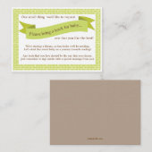 Neutraal Baby shower Boek Invoegen Verzoek Kaart G (Voorkant / Achterkant)