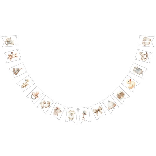 Neutraal Baby shower Bunting Banner (Alle)