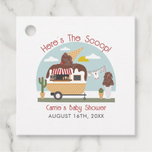 Neutraal Baby shower Chocolate Ice Cream Truck Bedankjes Labels