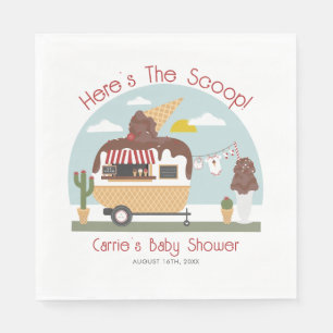 Neutraal Baby shower Chocolate Ice Cream Truck Servet