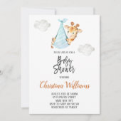 Neutraal Baby shower Giraffe Cub Minimaal Schattig Kaart (Voorkant)