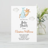 Neutraal Baby shower Giraffe Cub Minimaal Schattig Kaart (Staand voorkant)