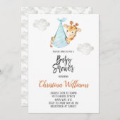 Neutraal Baby shower Giraffe Cub Minimaal Schattig Kaart (Voorkant / Achterkant)