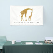 Neutraal Baby shower Giraffe Moeder en Baby Spandoek (Beurs)
