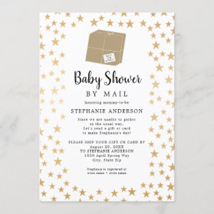 Neutraal Baby shower Gold Star per post Kaart