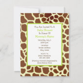 Neutraal Baby shower Groen vervoer & Giraffe afdru Kaart (Achterkant)