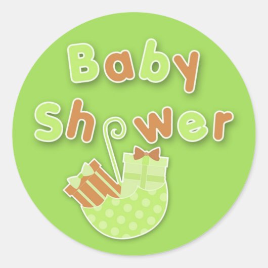 Neutraal Baby shower Groene Sticker (Voorkant)