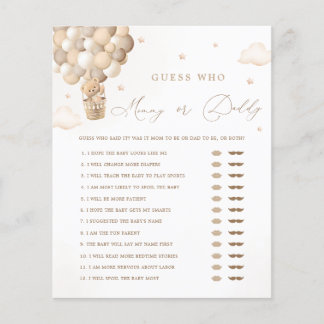 Neutraal Baby shower Mama of Pappa Game
