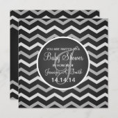 Neutraal Baby shower Nodig Elegant Chevron Black u Kaart (Voorkant / Achterkant)