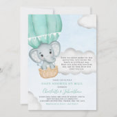 Neutraal Baby shower per e-mail Elephant Mint Gree Kaart (Voorkant)