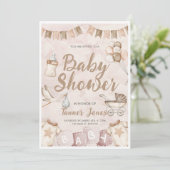 Neutraal Baby shower Uitnodiging (Staand voorkant)