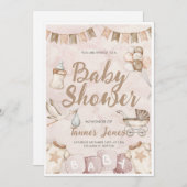 Neutraal Baby shower Uitnodiging (Voorkant / Achterkant)